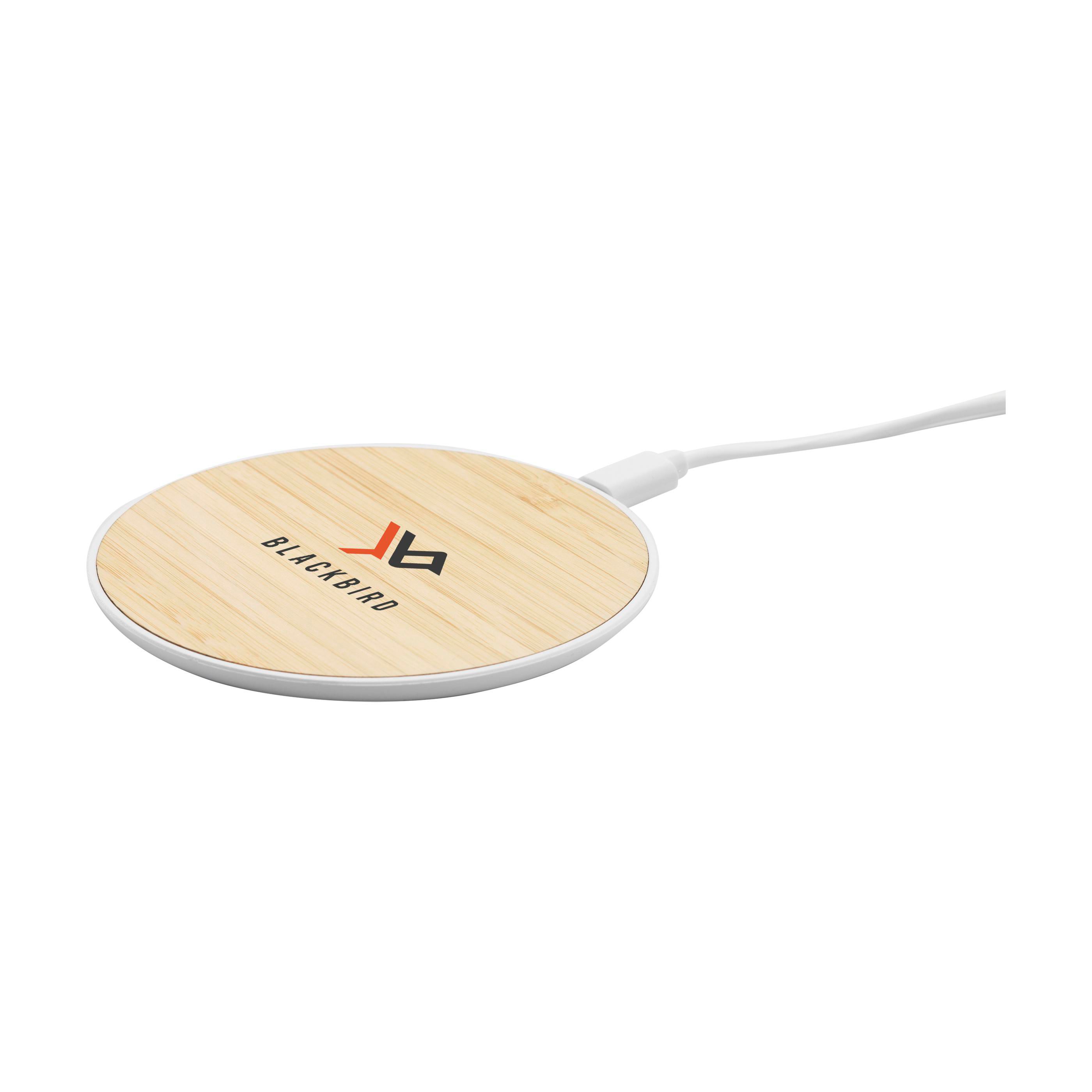 Bamboo 15W Wireless Fast Charger draadloze snellader bedrukken met logo