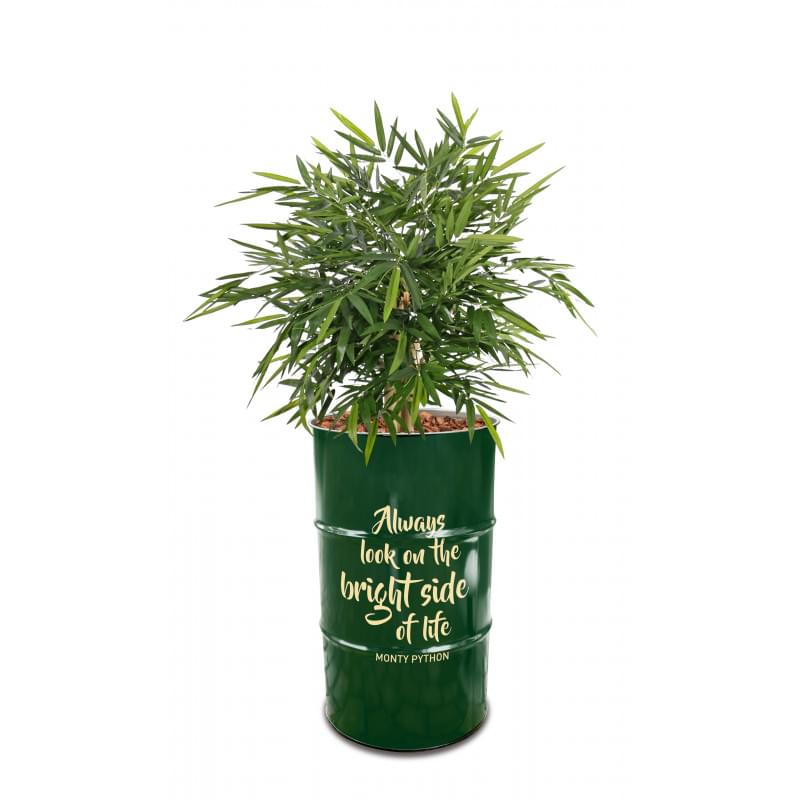Barrel plantenbak (200 L) bedrukken met logo
