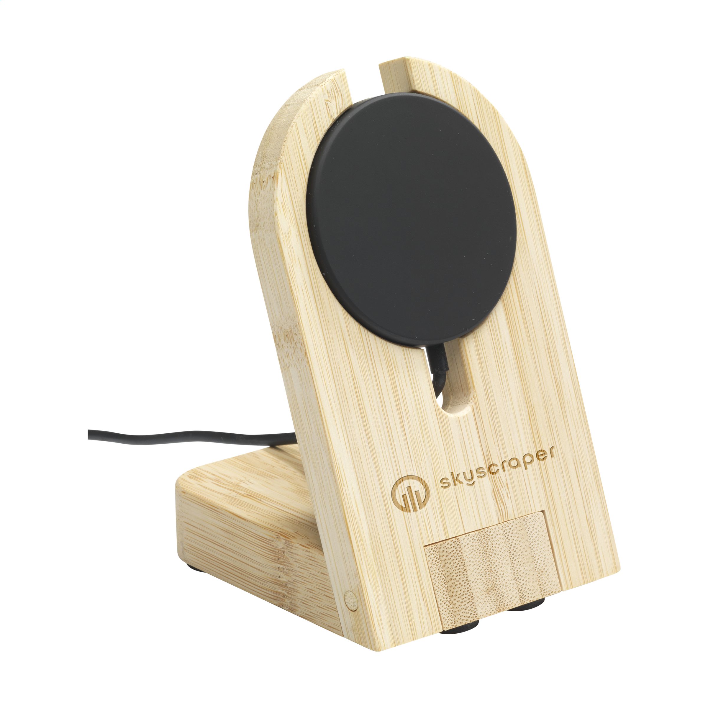 Jessie Bamboo Snap Dock draadloze snellader bedrukken met logo