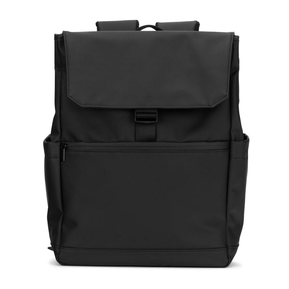AZORES BAG. Laptoprugzak (16 inch) van PU, met klep die alle compartimenten afdekt bedrukken met logo