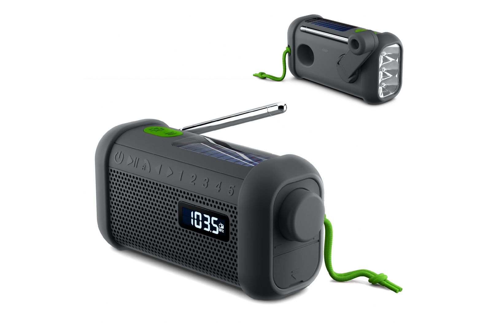 MH-08 | Muse radio Bluetooth speaker met solar en opwindmechanisme bedrukken met logo