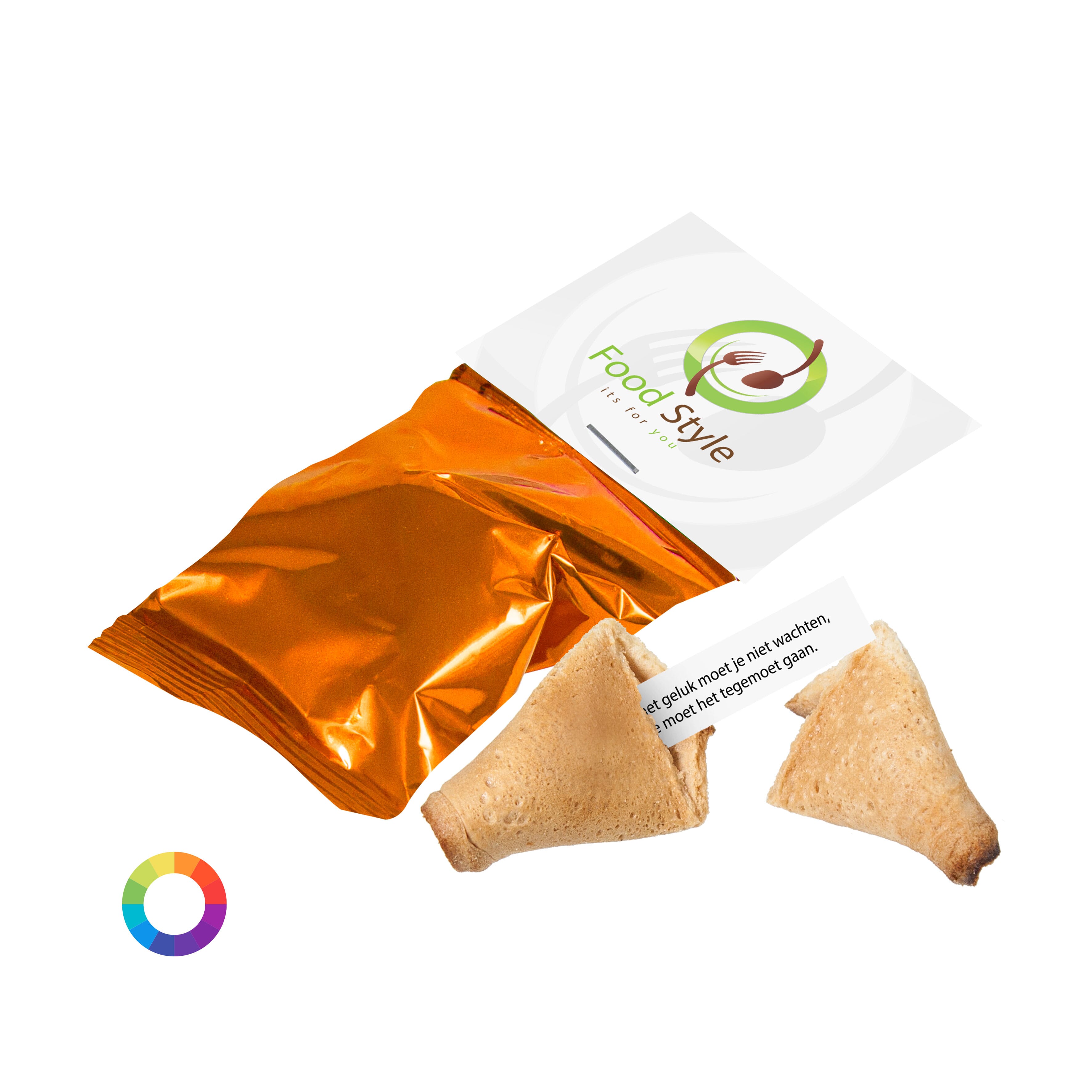 Fortune koekje met kopkaartje bedrukken met logo