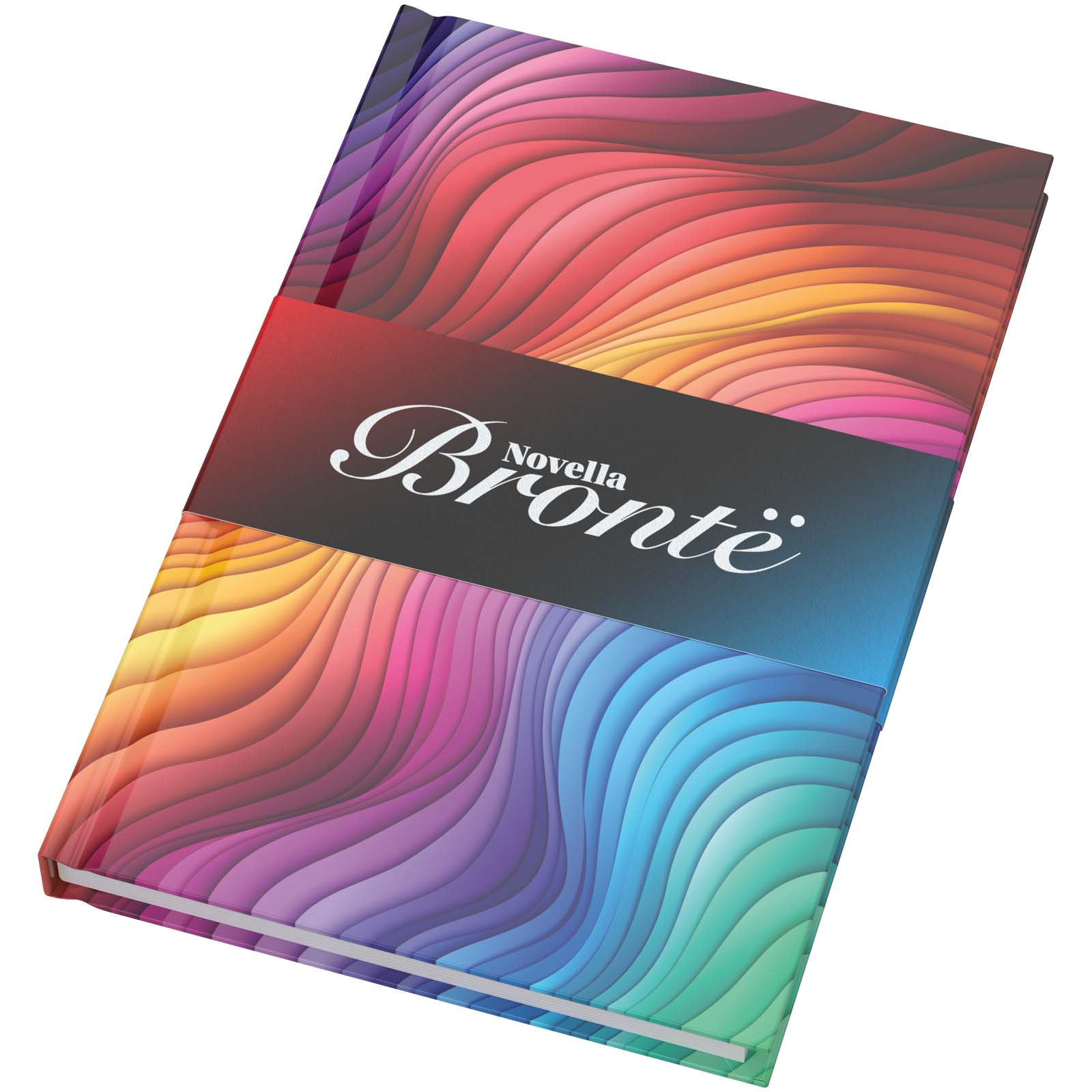 Novella Brontë A5 notitieboek met glanzende harde cover, 100 vellen bedrukken met logo
