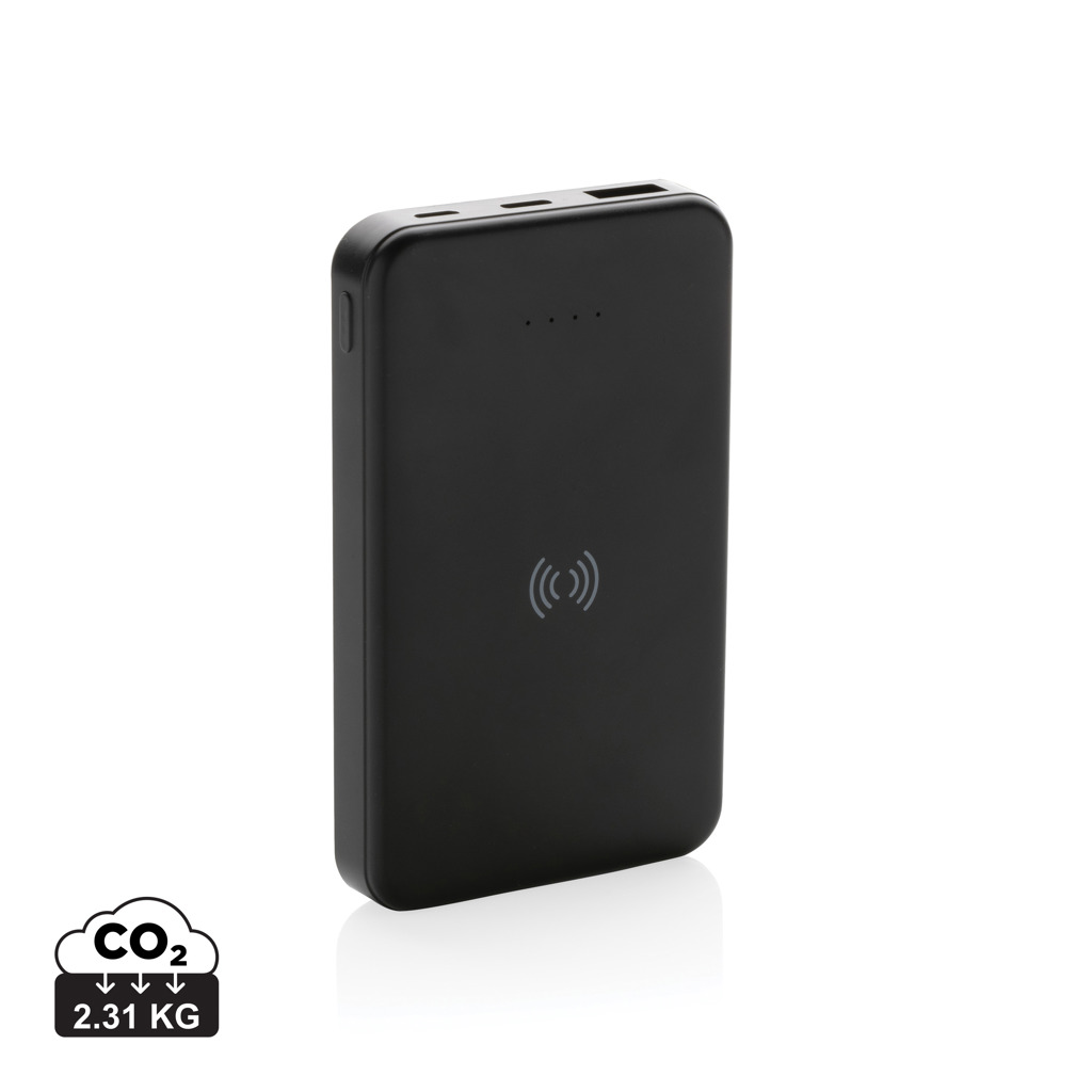 RCS gerecycled plastic 5.000 mAh 5W draadloze powerbank bedrukken met logo