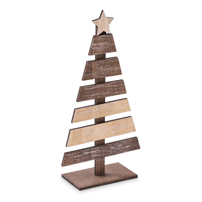 Houten kerstboom bedrukken met logo