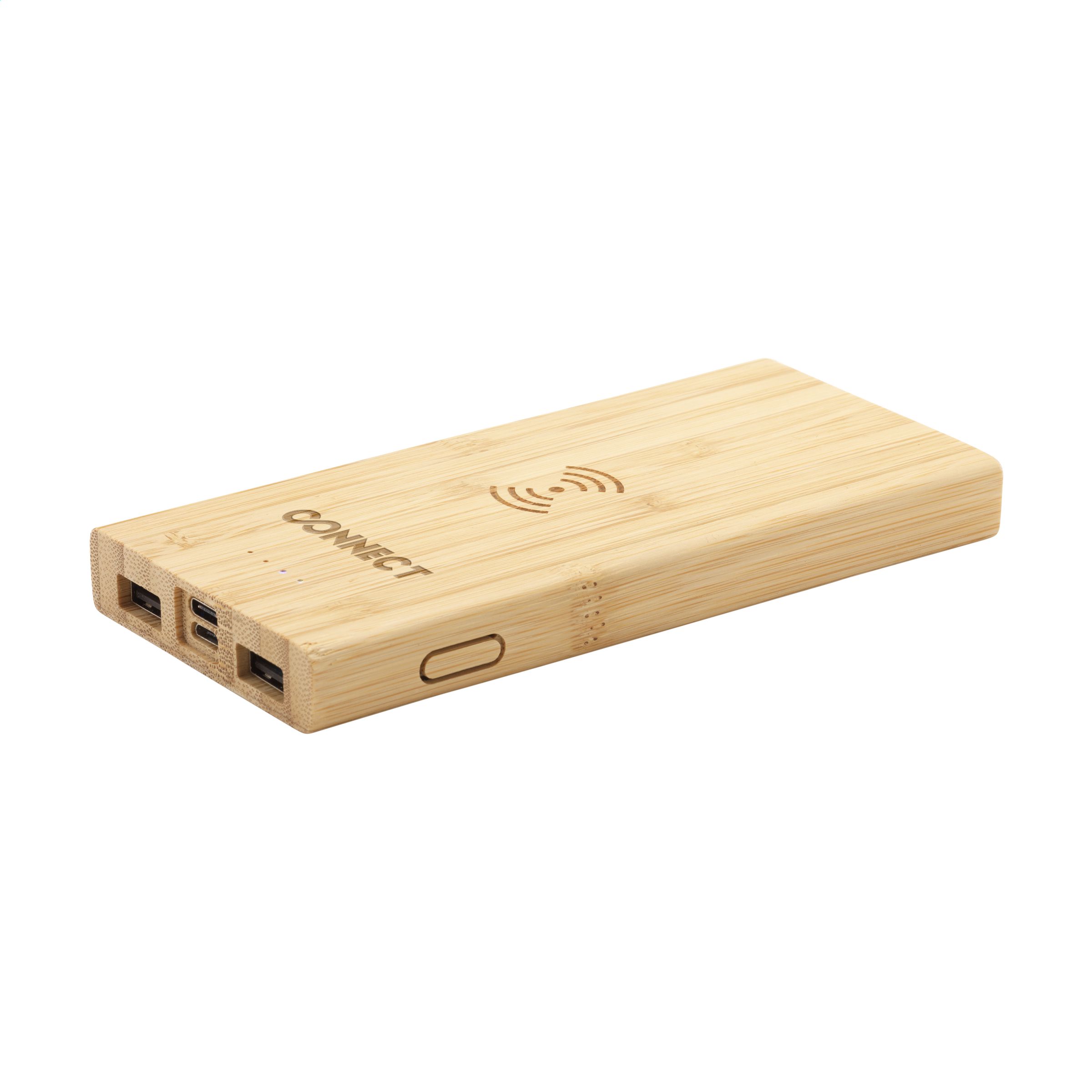 Bamboo 8000 Wireless Powerbank draadloze oplader bedrukken met logo