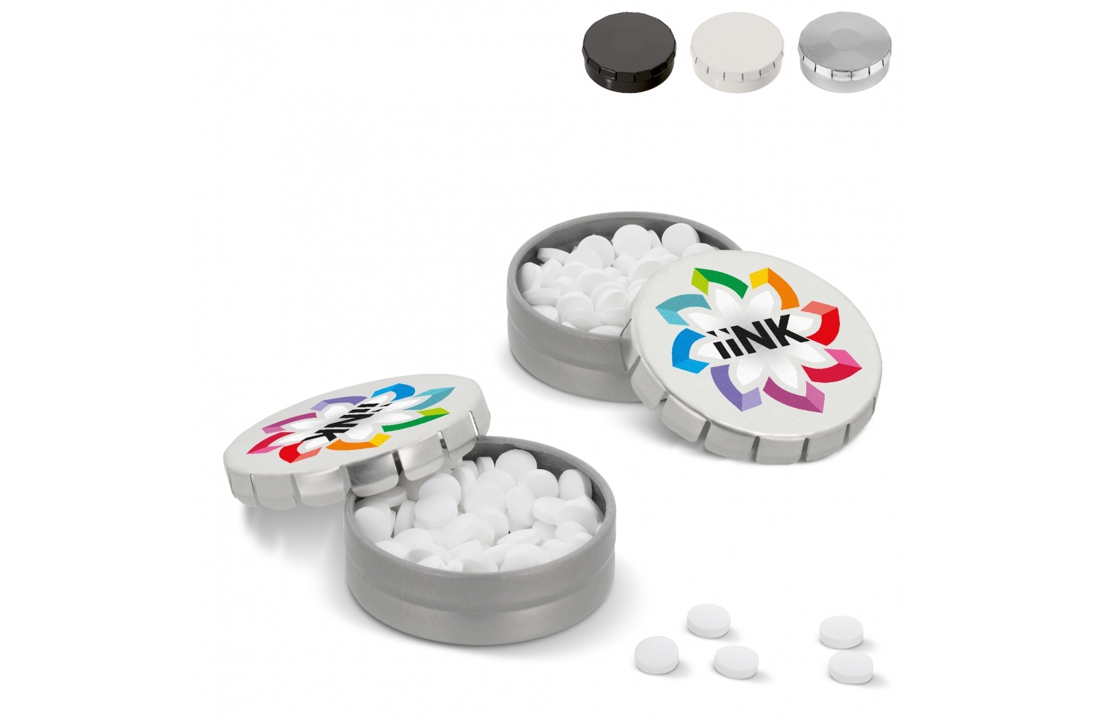 Incante Mini clic tin pepermuntdoosje bedrukken met logo