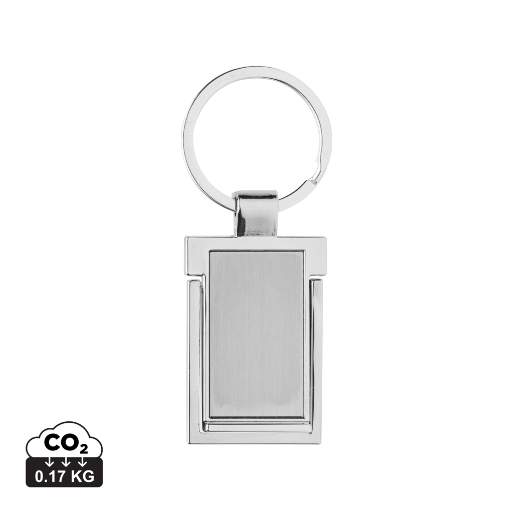 RSC sleutelhanger gerecycled zinc alloy met telefoon stand bedrukken met logo