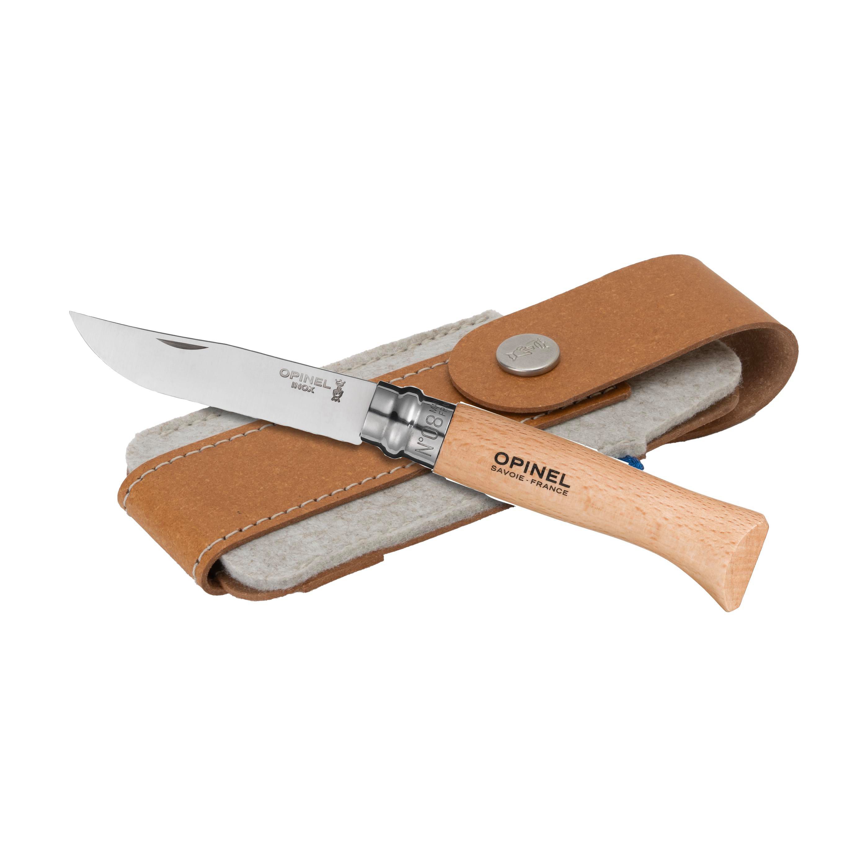 Opinel Inox No 08 zakmes in een riemetui bedrukken met logo