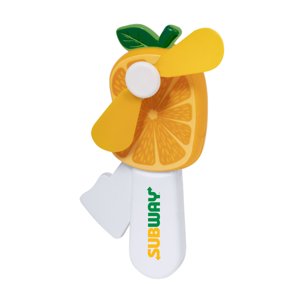 Handventilator in fruit vorm bedrukken met logo