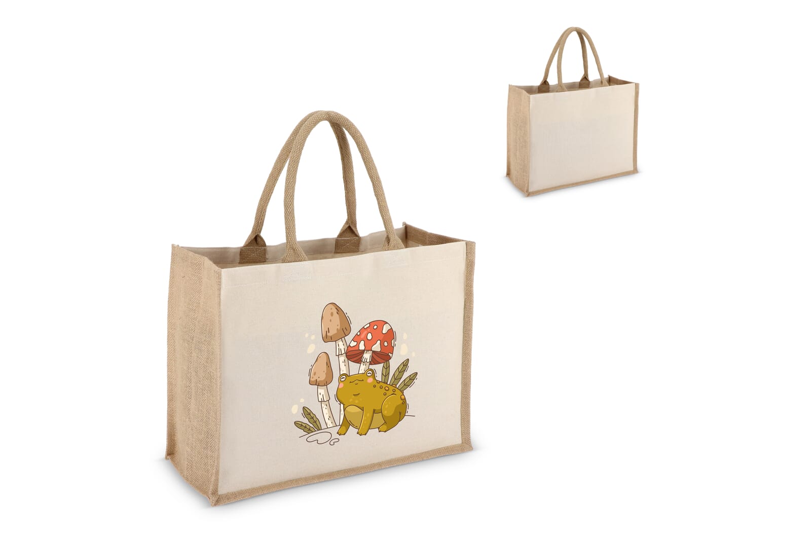 Jute-Katoen Tote OEKO-TEX® 42.5 x 19 x 32 cm 320g/m² bedrukken met logo