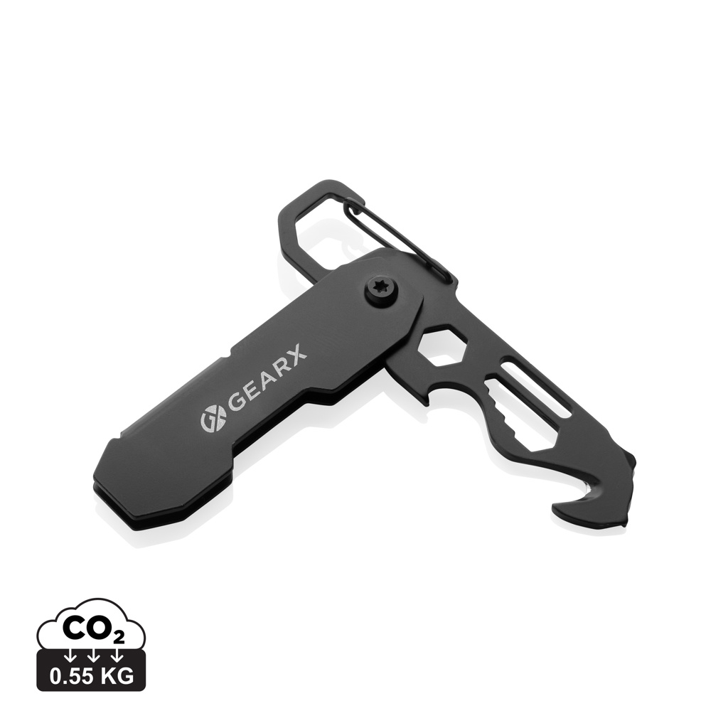 Gear X opvouwbare EDC-tool met karabijnhaak en pakket opener bedrukken met logo
