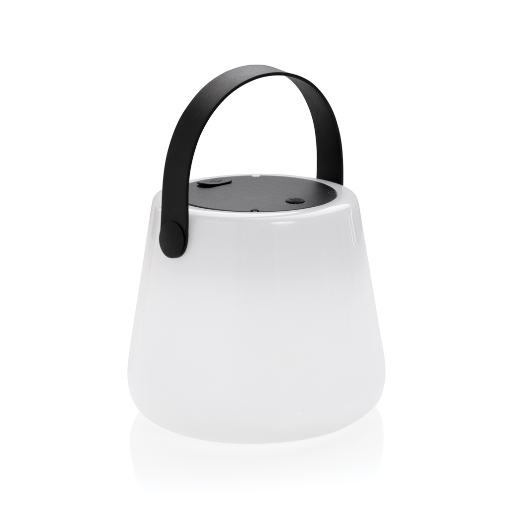 Peille RCS gerecycled plastic USB-oplaadbare buitenlamp bedrukken met logo