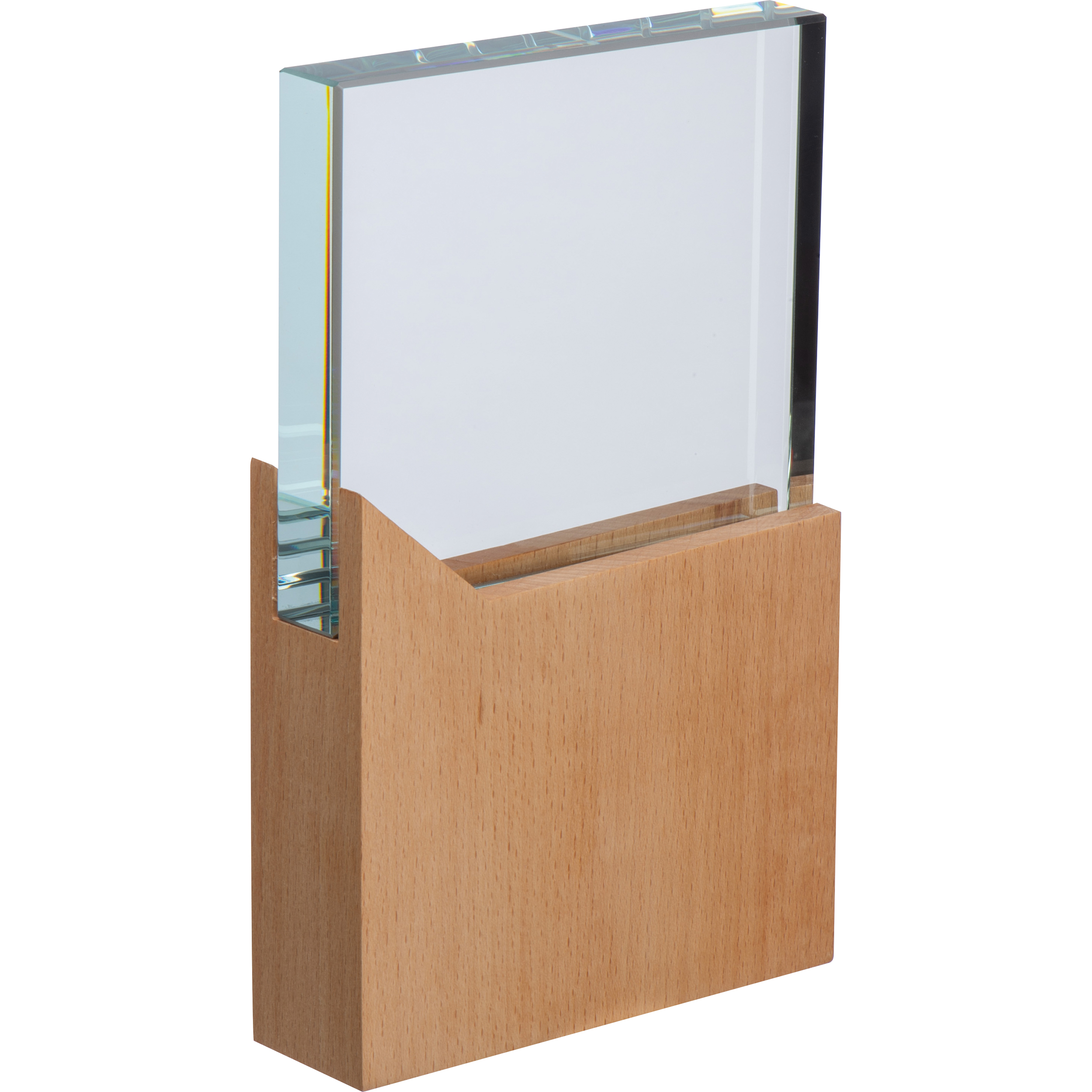 Trofee met houten sokkel bedrukken met logo