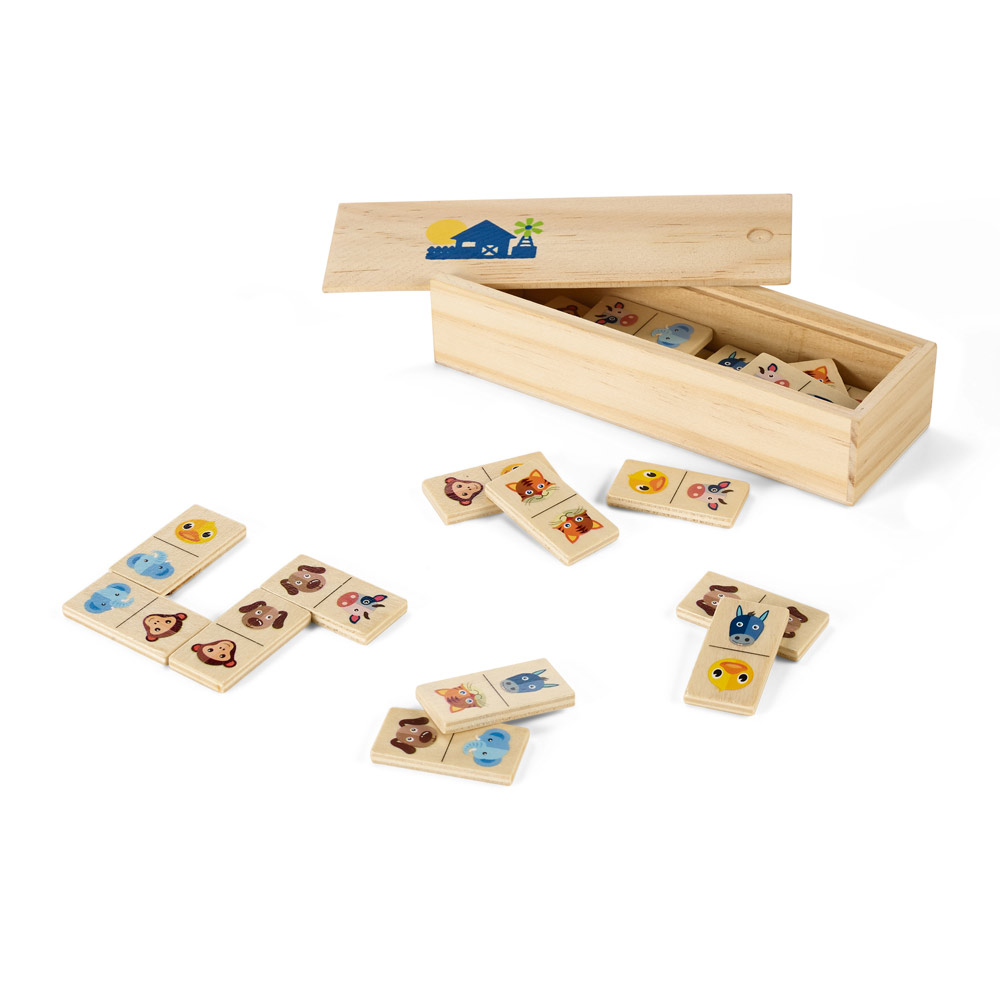 DOMIN. houten domino spel bedrukken met logo