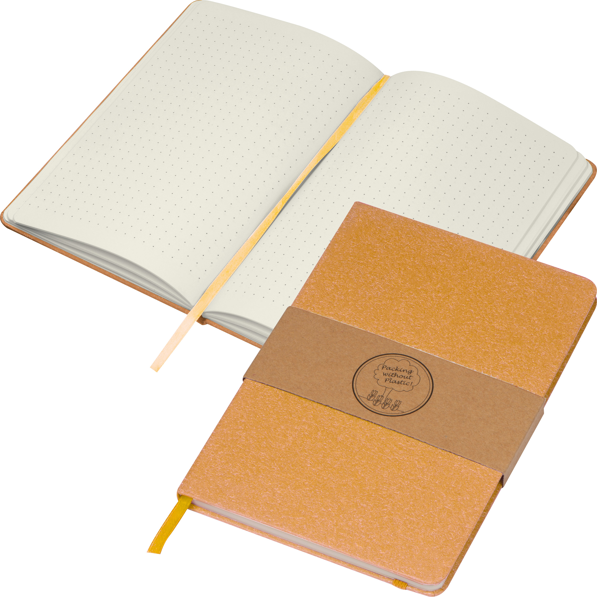 Paul A5 notitieboekje van gerecycled karton bedrukken met logo