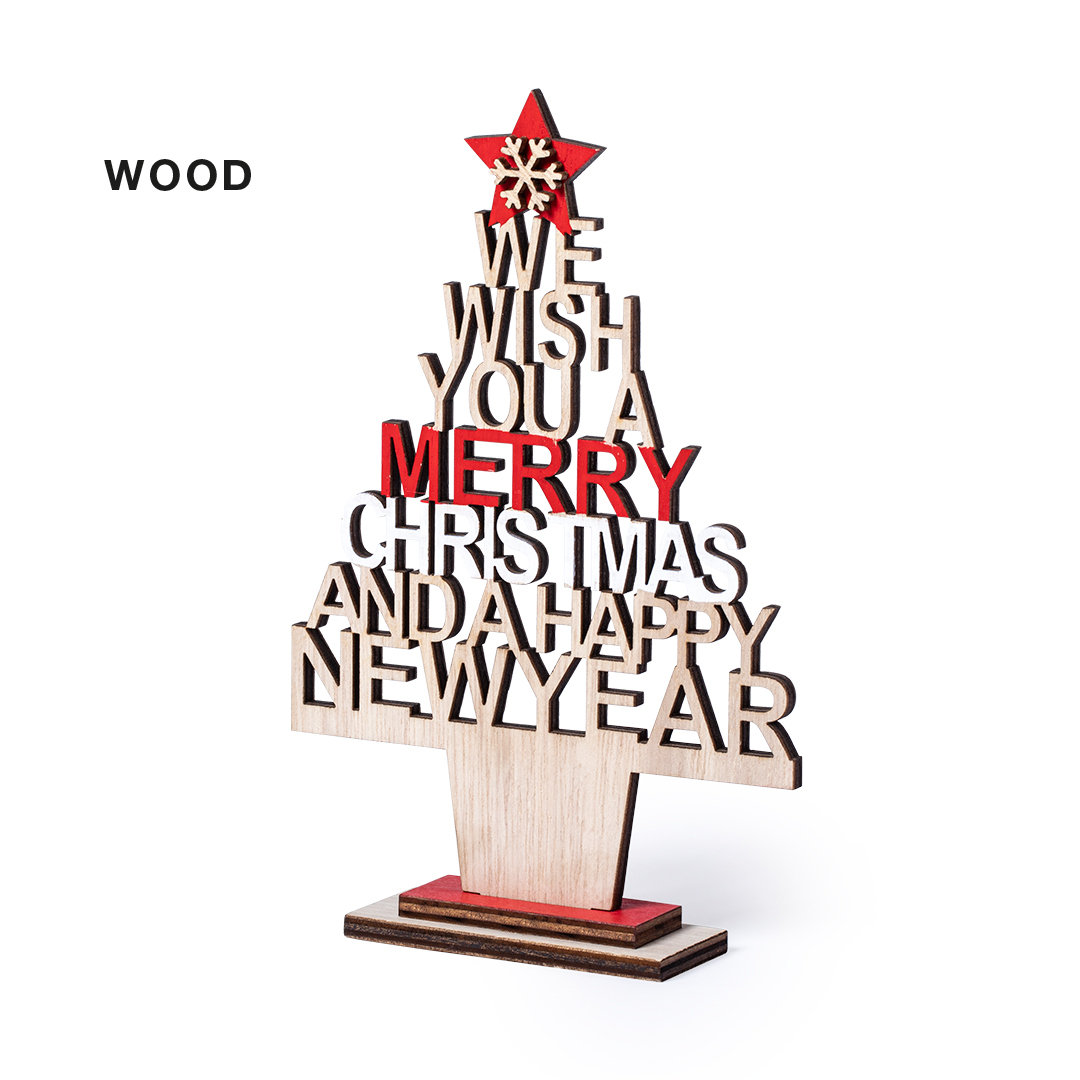 Houten kerstboom bedrukken met logo