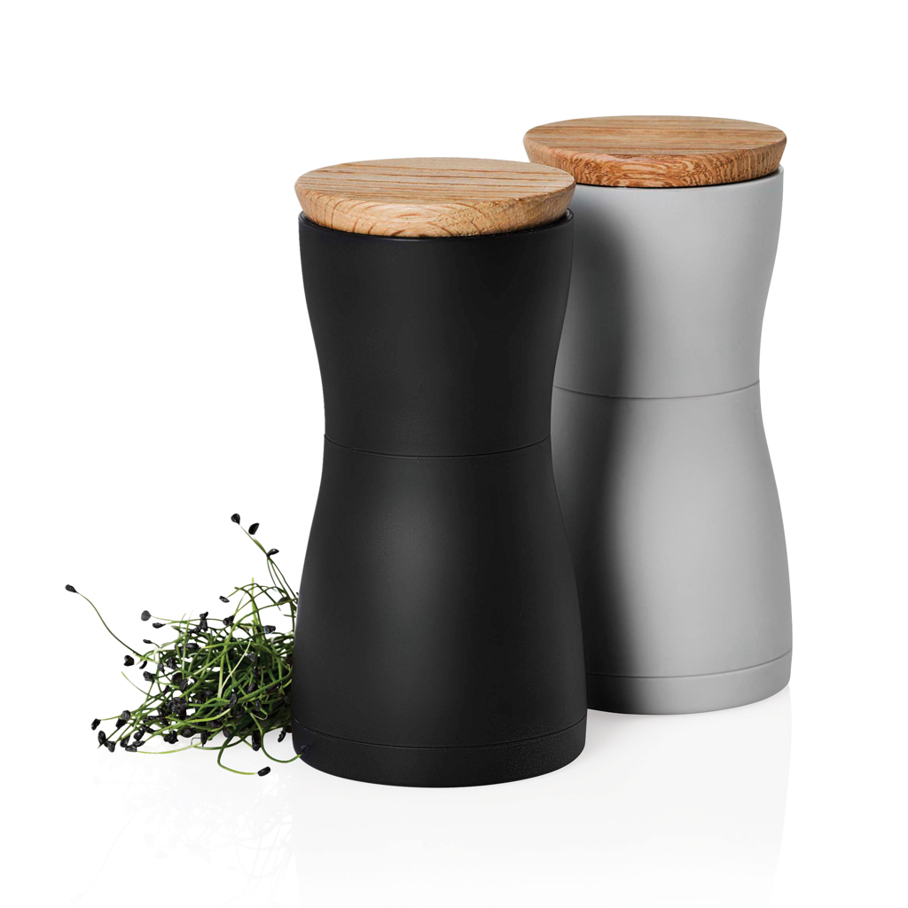 AdHoc Twin zout- en pepermolen set bedrukken met logo