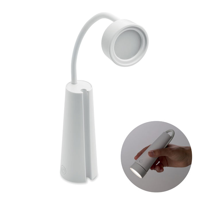 2-in-1 bureaulamp en zaklamp bedrukken met logo