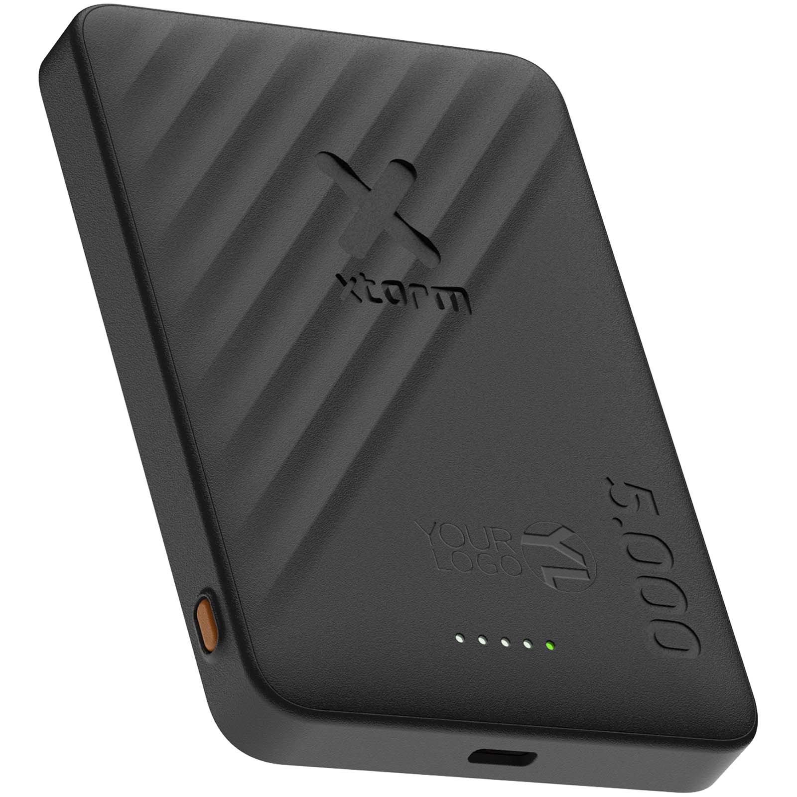 Xtorm Go2 draadloze powerbank van 15 W en 5000 mAh bedrukken met logo