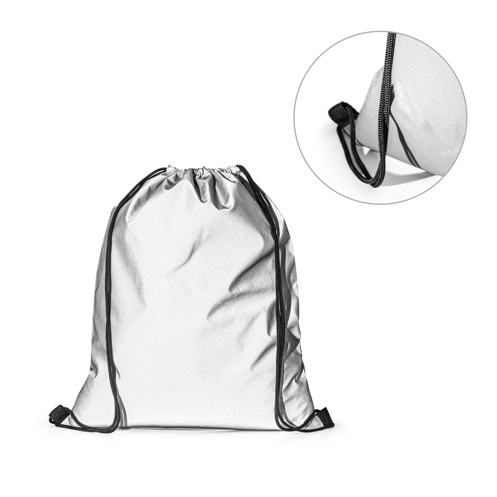 SYROS. Polyester reflecterende tas (200 g/m²) bedrukken met logo