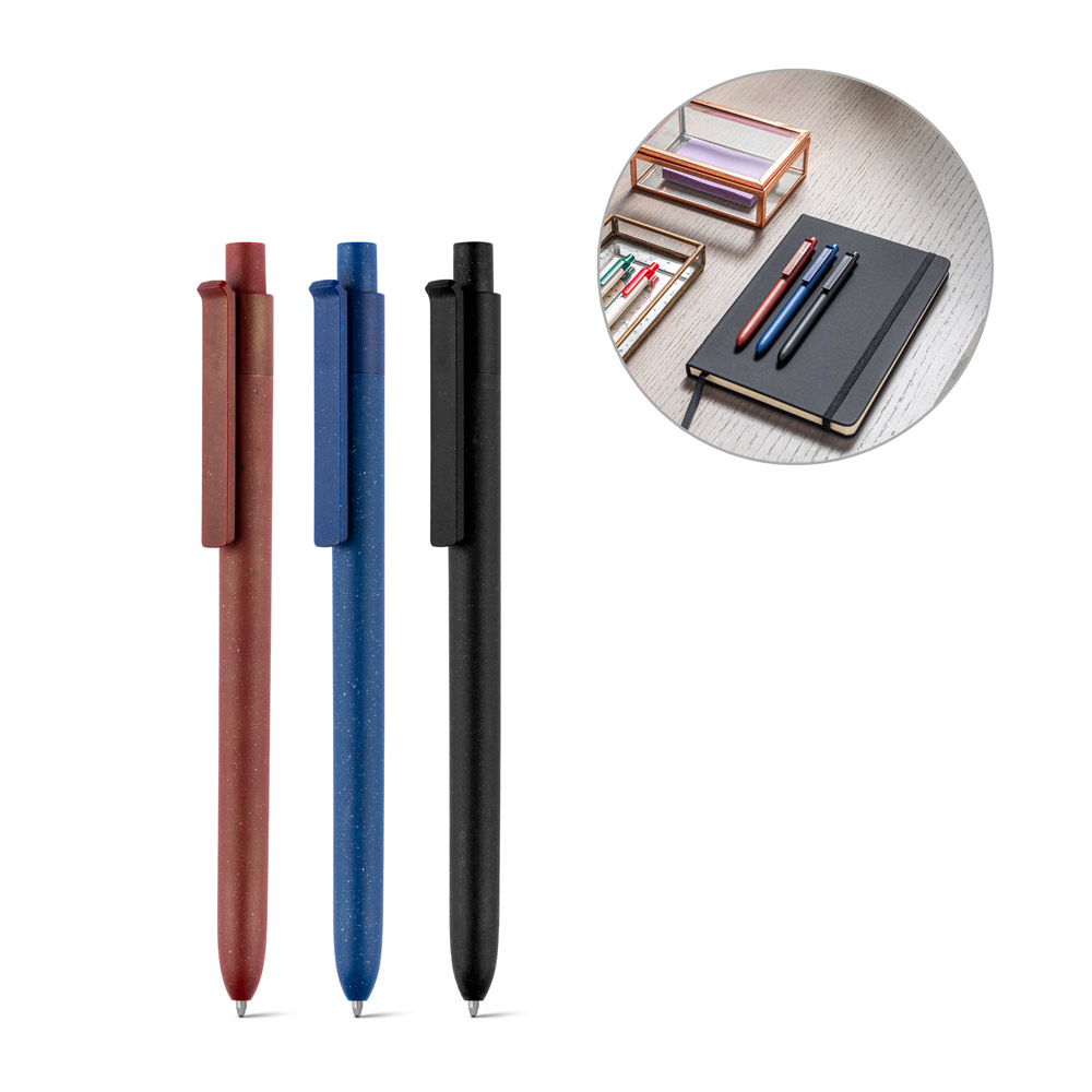 MILKPOINT. Balpen gemaakt van melkpakken (85% gerecycled PE) bedrukken met logo