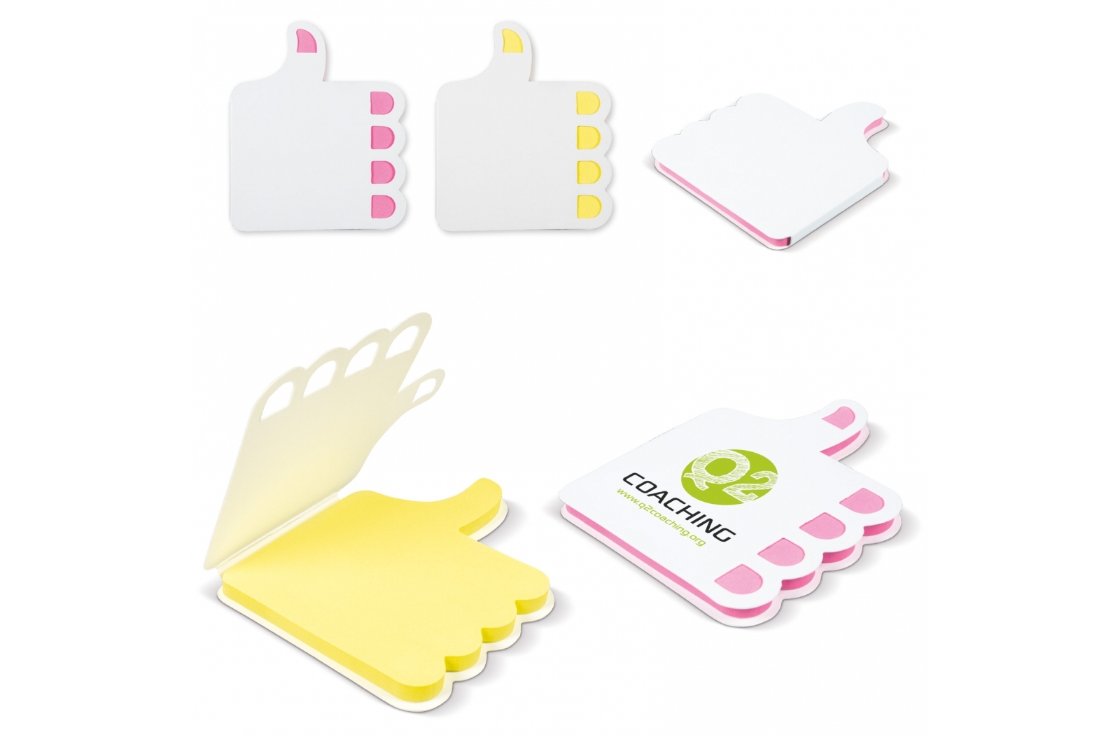 Sjoul Zelfklevende memoblaadjes Thumbs-up bedrukken met logo