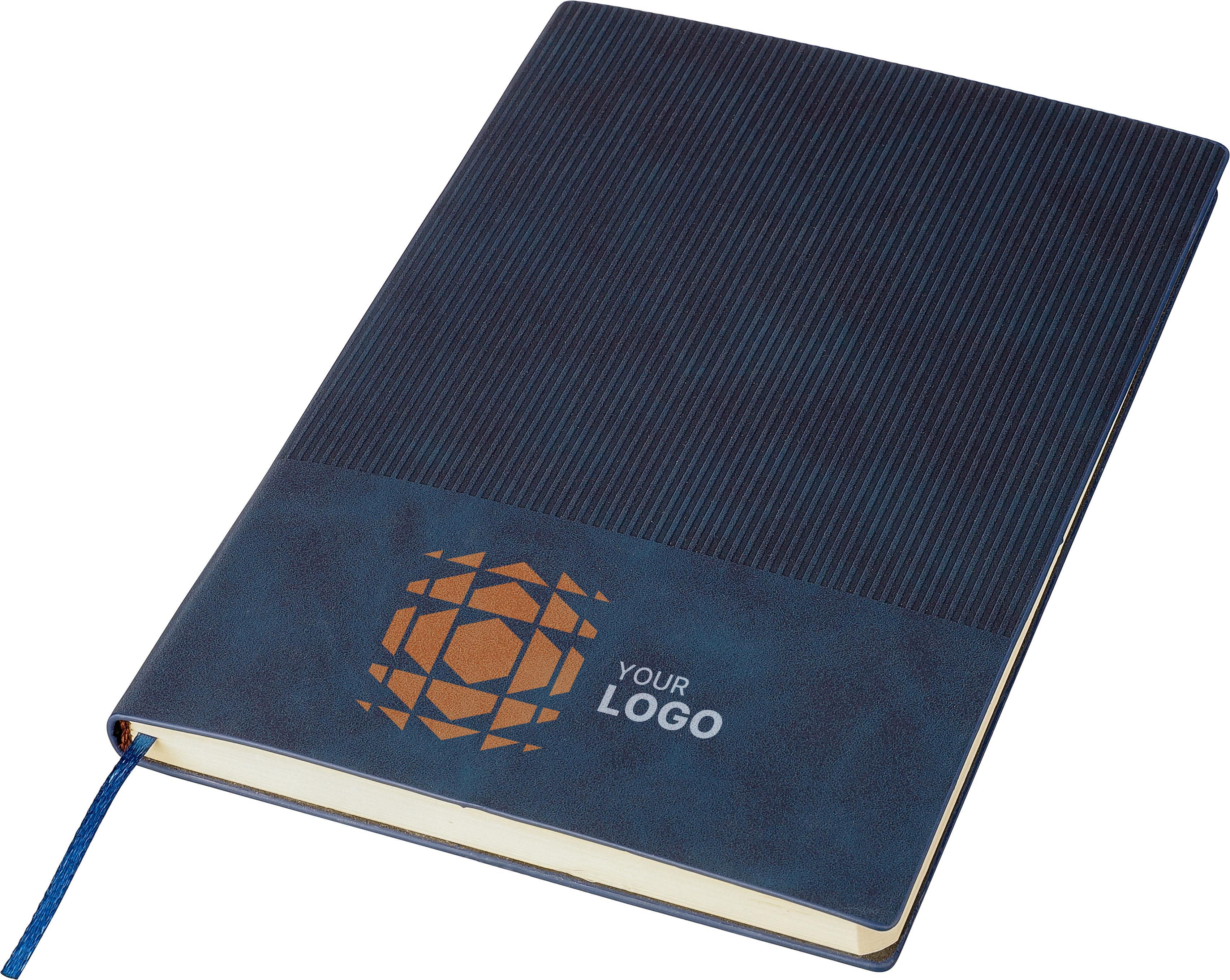 Gerecycled PU-notitieboek (A5) Elian bedrukken met logo