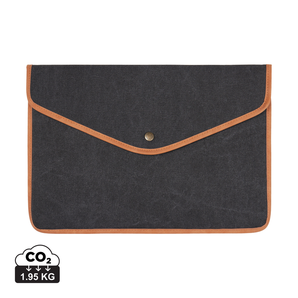 VINGA Bosler GRS recycled canvas 16" laptop sleeve bedrukken met logo