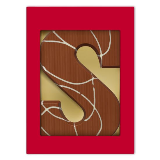 Letter S Praliné Melk (200 gram) bedrukken met logo