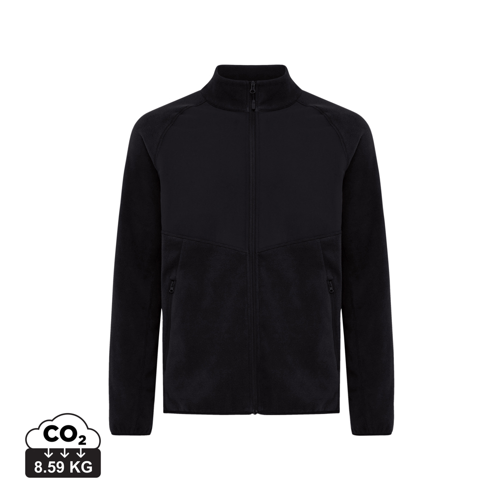 Iqoniq Talung gerecycled polyester fleece jas met rits bedrukken met logo