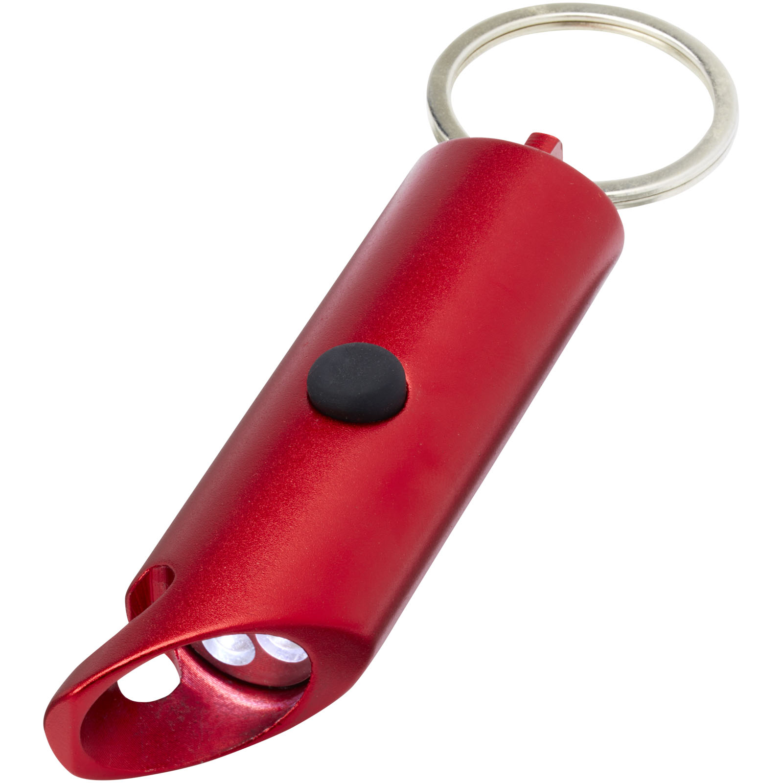 Flare led-lamp en flesopener van gerecycled aluminium met sleutelhanger bedrukken met logo